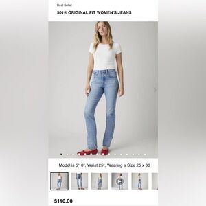 Levi's 501® Original Fit Women's Jeans - Light Blue 26x26